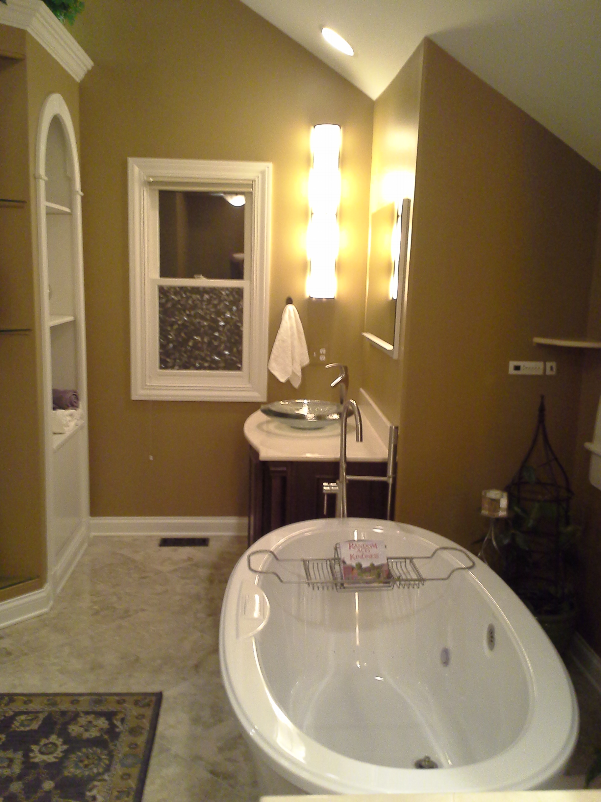 Modern bathroom with soaking tub